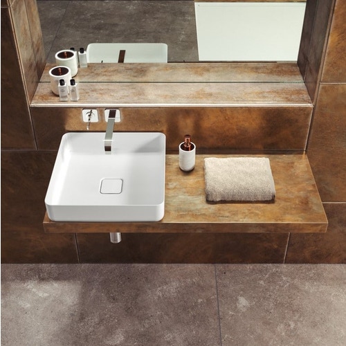 Immagine di Kaldewei MIENA lavabo da appoggio 40 cm, senza troppopieno, colore bianco alpino 909506003001
