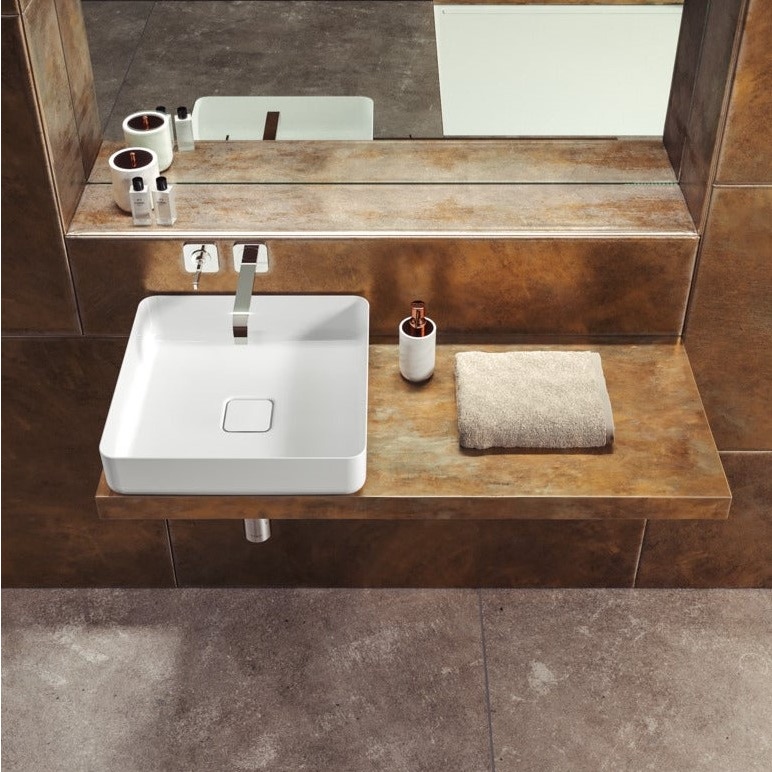 Immagine di Kaldewei MIENA lavabo da appoggio 40 cm, senza troppopieno, colore bianco alpino 909506003001