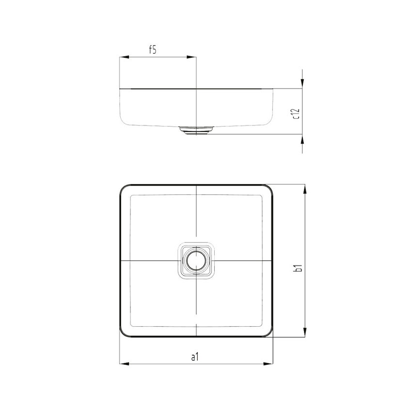 Immagine di Kaldewei MIENA lavabo da appoggio L.58 P.38 cm, senza troppopieno, colore bianco alpino 909606003001