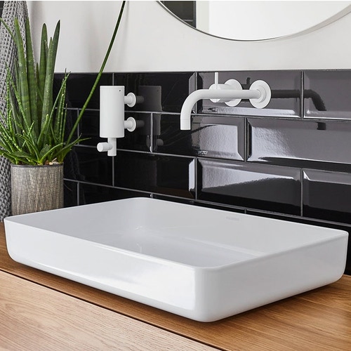 Immagine di Kaldewei MIENA lavabo da appoggio L.58 P.38 cm, senza troppopieno, colore bianco alpino 909606003001