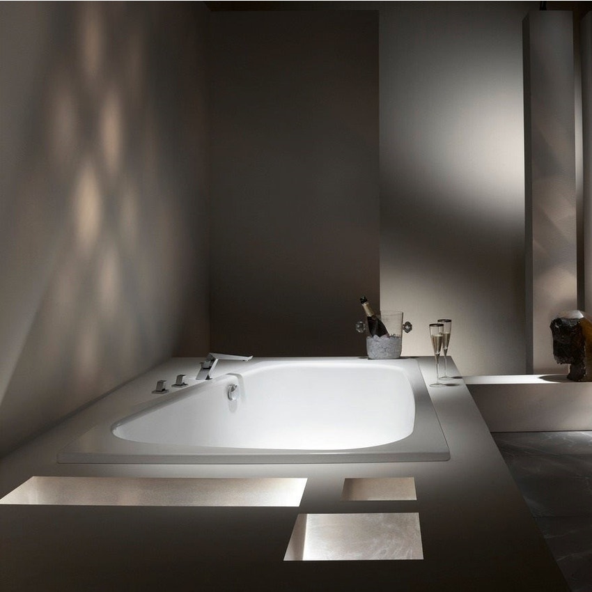 Immagine di Kaldewei PLAZA DUO SINISTRA vasca angolare L.180 P.120, in acciaio smaltato, colore bianco alpino 237200010001