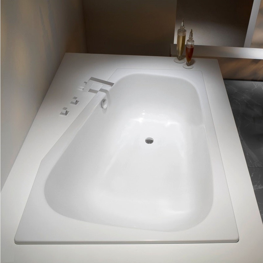 Immagine di Kaldewei PLAZA DUO SINISTRA vasca angolare L.180 P.120, in acciaio smaltato, colore bianco alpino 237200010001