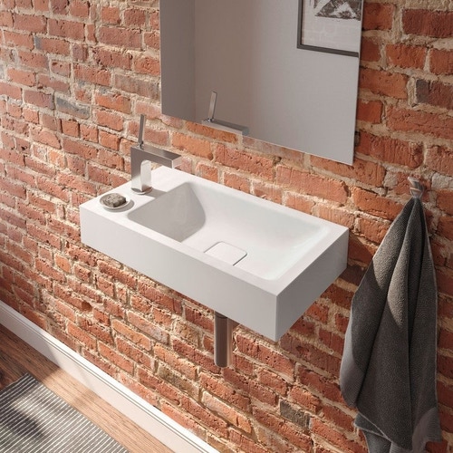 Immagine di Kaldewei CONO lavamani a parete 55 cm, sinistra, senza foro e troppopieno, colore bianco alpino 908006433001