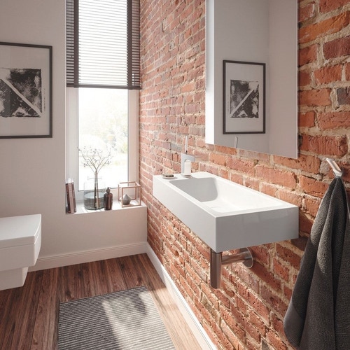 Immagine di Kaldewei CONO lavamani a parete 55 cm, sinistra, senza foro e troppopieno, colore bianco alpino 908006433001