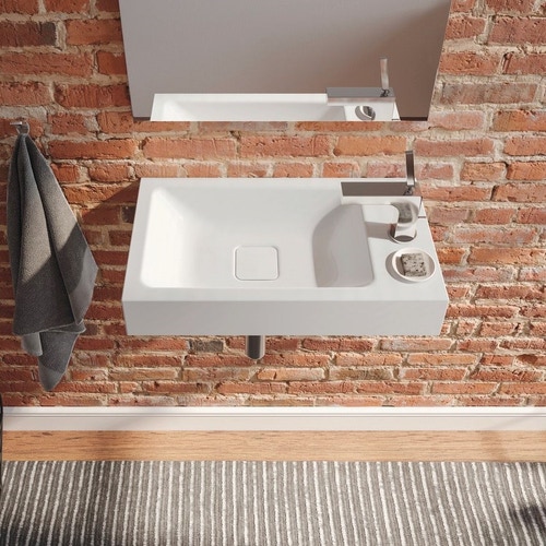Immagine di Kaldewei CONO lavamani a parete 55 cm, destra, monoforo, senza troppopieno, colore bianco alpino 908006013001