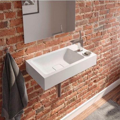 Immagine di Kaldewei CONO lavamani a parete 55 cm, destra, monoforo, senza troppopieno, colore bianco alpino 908006013001