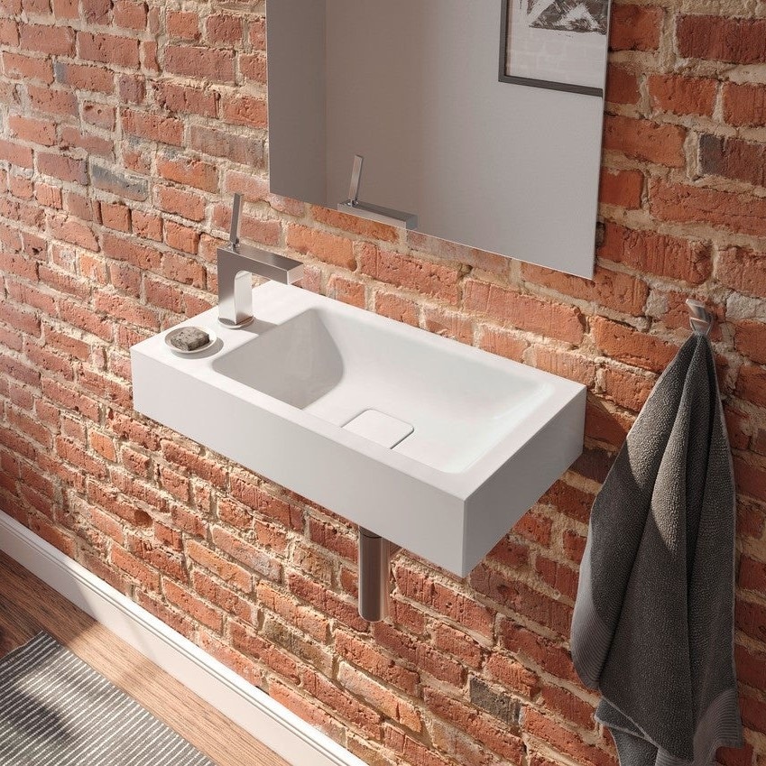 Immagine di Kaldewei CONO lavamani a parete 55 cm, sinistra, monoforo, senza troppopieno, colore bianco alpino 908006393001