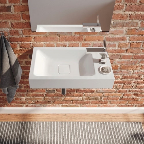 Immagine di Kaldewei CONO lavamani a parete 55 cm, destra, senza foro e troppopieno, colore bianco alpino 908006003001