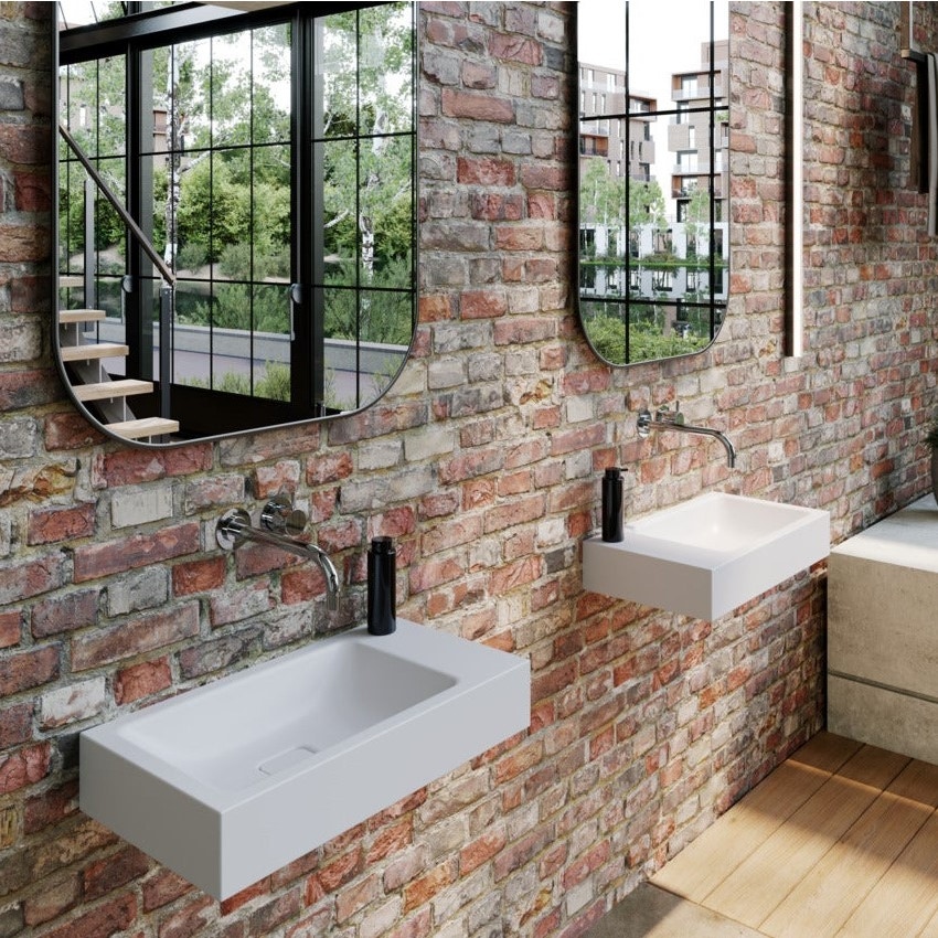 Immagine di Kaldewei CONO lavamani a parete 55 cm, destra, senza foro e troppopieno, colore bianco alpino 908006003001