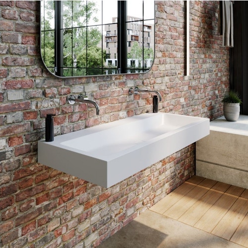 Immagine di Kaldewei CONO lavabo da parete L.90 P.50 cm, senza foro e troppopieno, colore bianco alpino 902606003001