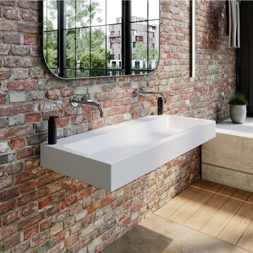 Immagine di Kaldewei CONO lavabo da parete L.90 P.50 cm, 3 fori, senza troppopieno, colore bianco alpino 902606033001