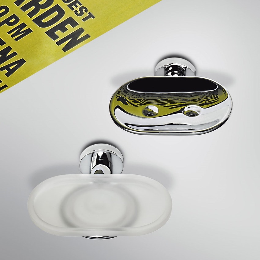 Immagine di Colombo Design BASIC porta sapone inamovibile, finitura cromo  B27810CR