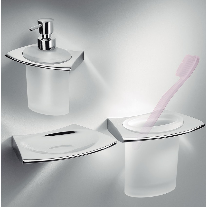 Immagine di Colombo Design LAND dispenser porta sapone a parete, finitura cromo B93180CR-VAN