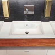 PURO lavabo da semincasso 60x46 cm senza fori per rubinetto con troppopieno