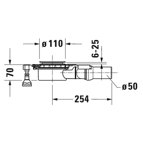 Immagine di Duravit Scarico del piatto doccia orizzontale, per installazione con telaio con piedi, colore bianco 791283000000000