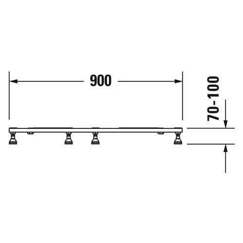 Immagine di Duravit Telaio con piedi L.90 P.80 cm, regolabili in altezza 70-100 791378000000000