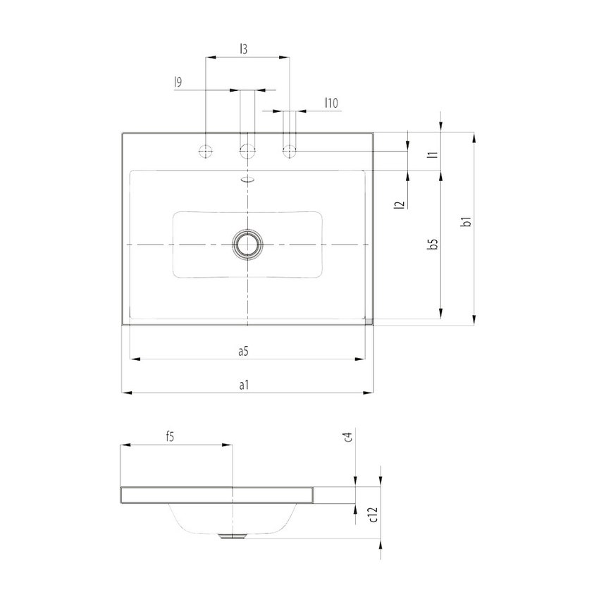 Immagine di Kaldewei PURO lavabo da appoggio 46 cm, altezza bordo 4 cm, monoforo, con troppopieno, colore bianco alpino 900306013001