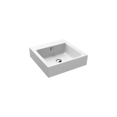 Immagine di Kaldewei PURO lavabo da appoggio 46 cm, altezza del bordo 12 cm, senza foro, con troppopieno, colore bianco alpino 900606003001