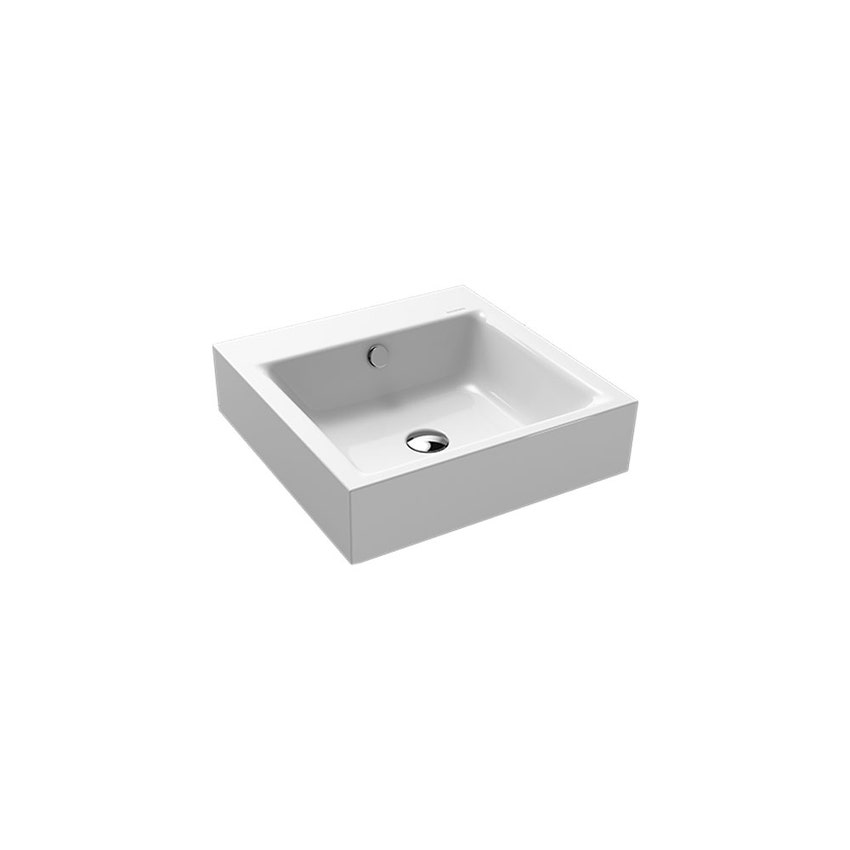 Immagine di Kaldewei PURO lavabo da appoggio 46 cm, altezza del bordo 12 cm, monoforo, con troppopieno, colore bianco alpino 900606013001