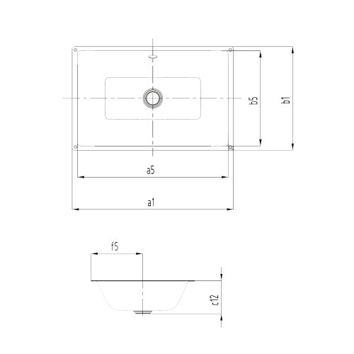 Immagine di Kaldewei PURO lavabo da sottopiano L.46 P.38,5 cm, senza foro, con troppopieno, colore bianco alpino 900906003001