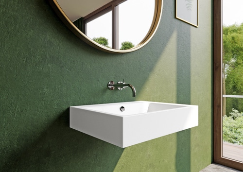 Immagine di Kaldewei PURO lavabo da parete L.60 P.46 cm, senza foro, con troppopieno, colore bianco alpino 901406003001