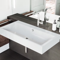 Immagine di Kaldewei PURO lavabo da parete L.90 P.46 cm, senza foro, con troppopieno, colore bianco alpino 901506003001