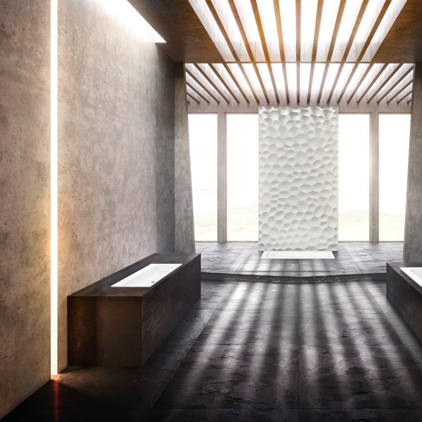 Immagine di Kaldewei PURO lavabo doppio da incasso L.120 P.46 cm, senza fori, con troppopieno, colore bianco alpino 907106003001