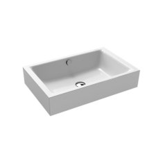 Immagine di Kaldewei PURO S lavabo da appoggio L.60 P.38.5 cm, altezza del bordo 12 cm, senza foro, con troppopieno, colore bianco alpino 909106003001