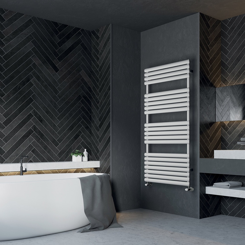 Immagine di Irsap ELLIPSIS_B scaldasalviette 16 tubi, 2 intervallI H.120 L.50 P.5.3 cm, colore bianco ELM050B01IR01NNN01