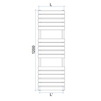 Immagine di Irsap ELLIPSIS_B scaldasalviette 16 tubi, 2 intervallI H.120 L.50 P.5.3 cm, colore bianco ELM050B01IR01NNN01