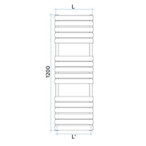 Irsap 1200 NET scaldasalviette, 26 tubi, 2 intervalli, H.120 L.50 P.6,7 cm, colore  bianco - NTM050B01IR01NNN03