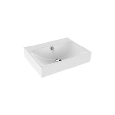 Immagine di Kaldewei SILENIO lavabo da appoggio L.60 P.46 cm, altezza del bordo 12 cm, senza foro, con troppopieno, colore bianco alpino 904106003001