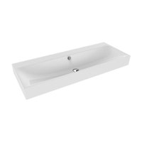 Immagine di Kaldewei SILENIO lavabo da appoggio L.120 P.46 cm, altezza del bordo 12 cm, 3 fori, con troppopieno, colore bianco alpino 906406033001