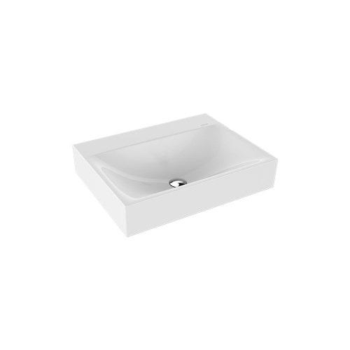 Immagine di Kaldewei SILENIO lavabo da appoggio L.60 P.46 cm, altezza del bordo 12 cm, mono foro, senza troppopieno, colore bianco alpino 904106303001