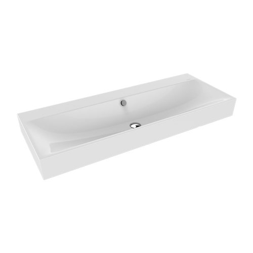 Immagine di Kaldewei SILENIO DOPPIO lavabo da parete L.120 P.46 cm, con due fori tripli, con troppopieno, colore bianco alpino 904506053001