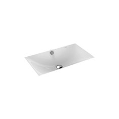 Immagine di Kaldewei SILENIO lavabo da sottopiano L.63.4 P.39.1 cm, senza foro, con troppopieno, colore bianco alpino 906006003001