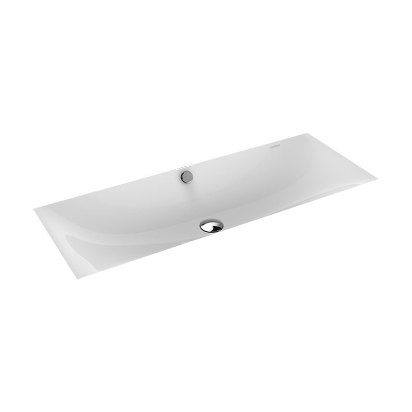 Immagine di Kaldewei SILENIO lavabo da sottopiano L.93.4 P.39.1 cm, senza foro, con troppopieno, colore bianco alpino 906106003001