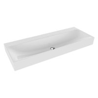 Immagine di Kaldewei SILENIO DOPPIO lavabo da appoggio L.120 P.46 cm altezza del bordo 12 cm, con due fori singoli, senza troppopieno, colore bianco alpino 906406363001