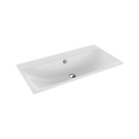 Immagine di Kaldewei SILENIO lavabo da semincasso L.90 P.46 cm, senza foro, con troppopieno, colore bianco alpino 907806003001