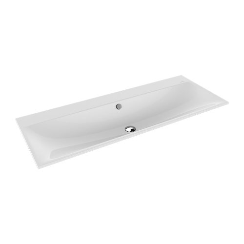 Immagine di Kaldewei SILENIO lavabo da semincasso L.120 P.46 cm, senza foro, con troppopieno, colore bianco alpino 907906003001