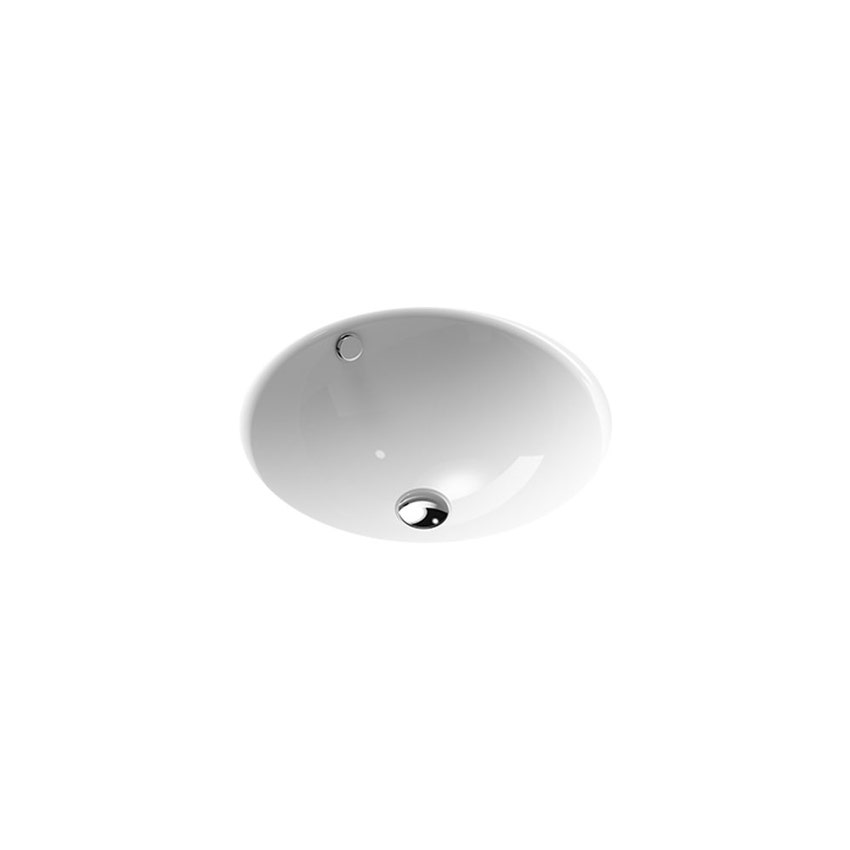 Immagine di Kaldewei CLASSIC lavabo sottopiano Ø 42 cm, senza fori, con troppopieno, colore bianco alpino 910006003001
