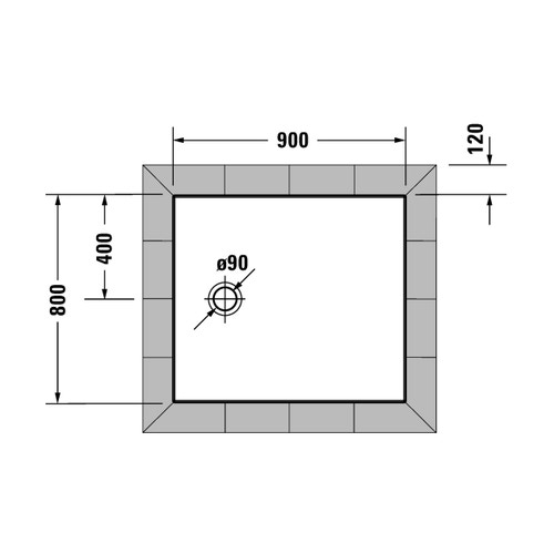 Immagine di Duravit TEMPANO piatto doccia filo pavimento rettangolare L.90 P.80 cm, con foglio impermeabile premontato e Antislip, colore bianco finitura lucido 720192000000001