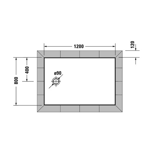 Immagine di Duravit TEMPANO piatto doccia filo pavimento rettangolare L.120 P.80 cm, con foglio impermeabile premontato e Antislip, colore bianco finitura lucido 720197000000001