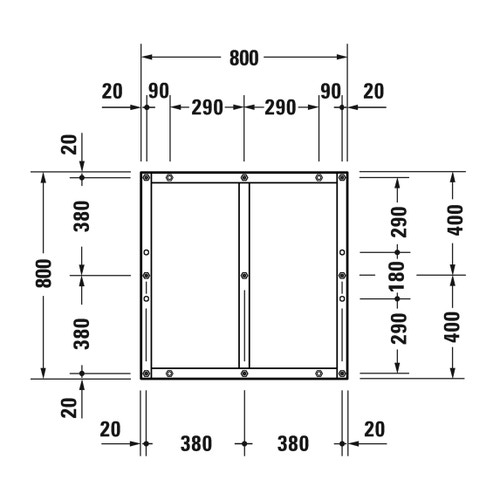 Immagine di Duravit Telaio con piedi 80 cm, regolabili in altezza 70-100 791373000000000