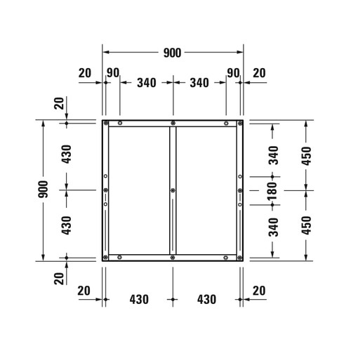 Immagine di Duravit Telaio con piedi 90 cm, regolabili in altezza 70-100 791374000000000