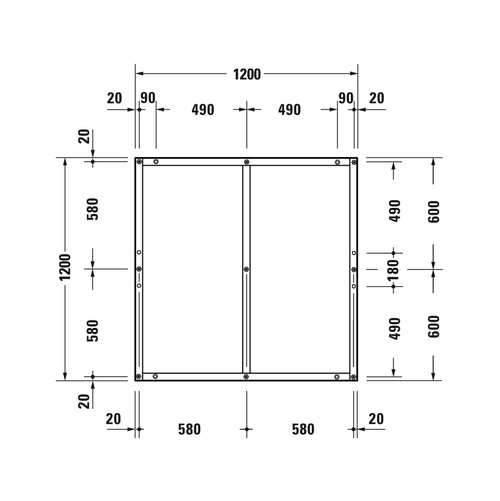 Immagine di Duravit Telaio con piedi 120 cm, regolabili in altezza 70-100 791376000000000