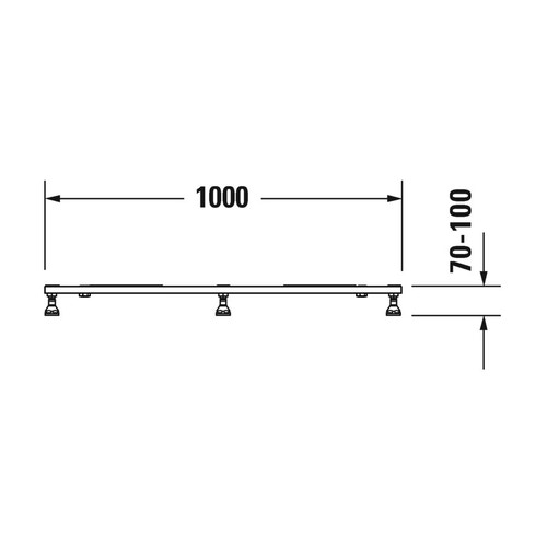 Immagine di Duravit Telaio con piedi L.100 P.80 cm, regolabili in altezza 70-100 791380000000000