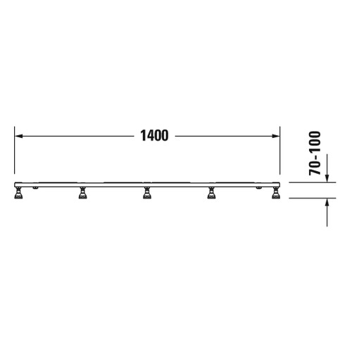 Immagine di Duravit Telaio con piedi L.140 P.80 cm, regolabili in altezza 70-100 791387000000000