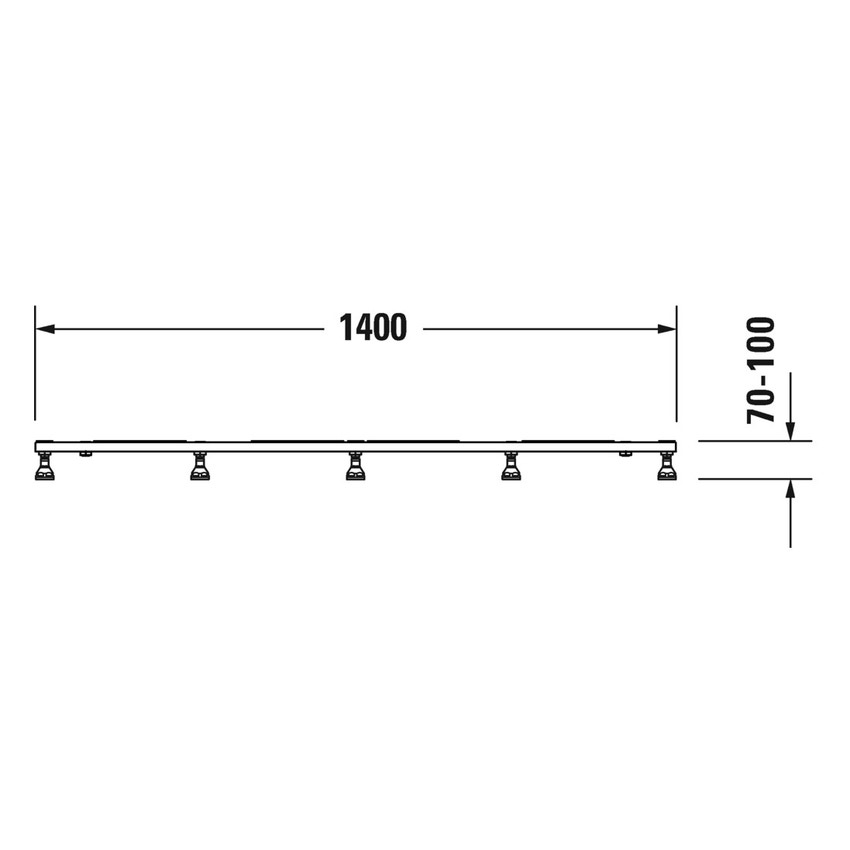 Immagine di Duravit Telaio con piedi L.140 P.80 cm, regolabili in altezza 70-100 791387000000000