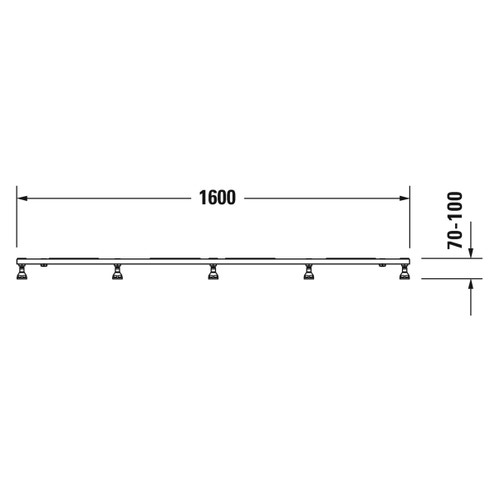 Immagine di Duravit Telaio con piedi L.160 P.100 cm, regolabili in altezza 70-100 791395000000000